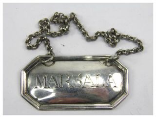 Antique Early 19th Century Georgian Silver Plated Marsala Bottle Decanter Label
