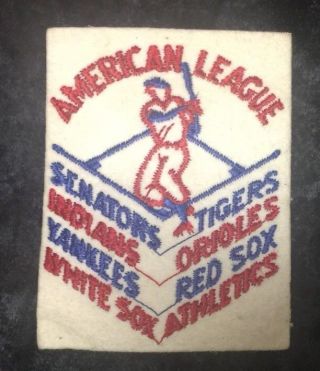 Vintage Pre 1961 American League Baseball Patch Senators Indians Yankees Sox