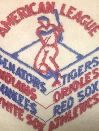 Vintage Pre 1961 American League Baseball Patch Senators Indians Yankees Sox 2