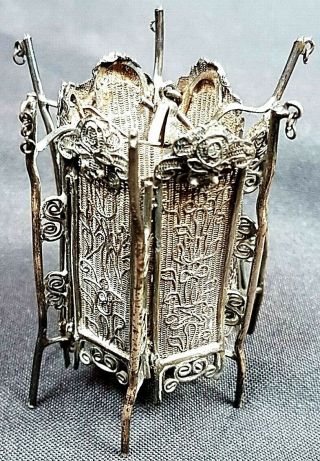 Antique Chinese Silver Filigree Miniature Lantern Wang Hing C 1870