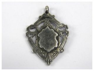 Antique.  925 Sterling Silver Pocket Watch Fob Medal Birmingham 1914