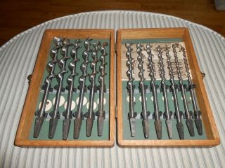 Vintage Set 13 Irwin Auger Bits For Hand Brace,  ¼” To 1”,