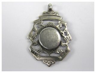 Antique.  925 Sterling Silver Pocket Watch Fob Medal Birmingham 1910