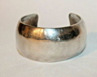 Awesome Vintage Sterling Silver Hammered Domed Cuff Bracelet 52g 2