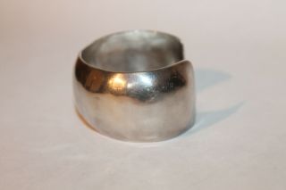 Awesome Vintage Sterling Silver Hammered Domed Cuff Bracelet 52g 4
