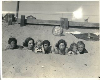 Marilyn Monroe Family Photo 3 X 5 Inch On Beach 1920 