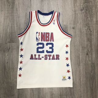 Vintage Nba Michael Jordan 23 All Star Sand Knit Basketball Jersey