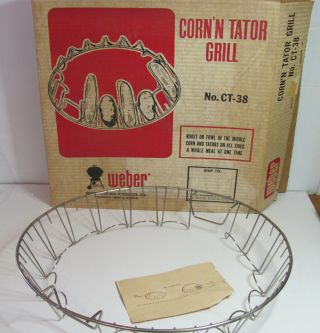 Weber Kettle Corn N And Tater Grill Rack W/ Box Ct - 38 Vtg.