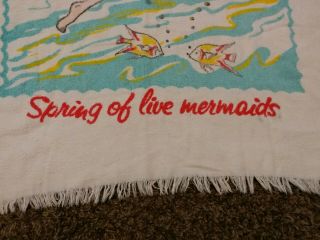 Vtg Forida ' s Weeki Wachee Spring of Live Mermaids Beach Bath Towel 53 