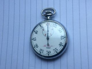 Benzie Cowes “the Leader” Vintage 5 Minute Countdown Stopwatch - Chrome Plated