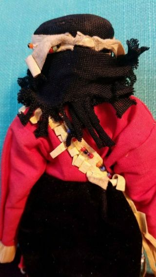 Vintage Seneca Native American Indian Corn Husk Doll Wool 6