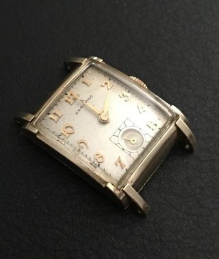 Vintage Hamilton Perry 19 Jewels 14k Gold Filled Grade 982 Wrist Watch Running