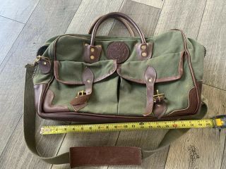 Duluth Pack Green Canvas Leather Metal Duffle Bag Vintage Quality Made In Usa