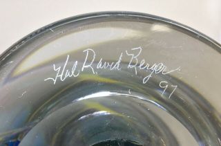 Stunning Vintage Hal David Berger Flared Studio Glass Vase,  1997 12