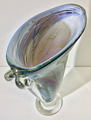 Stunning Vintage Hal David Berger Flared Studio Glass Vase,  1997 5