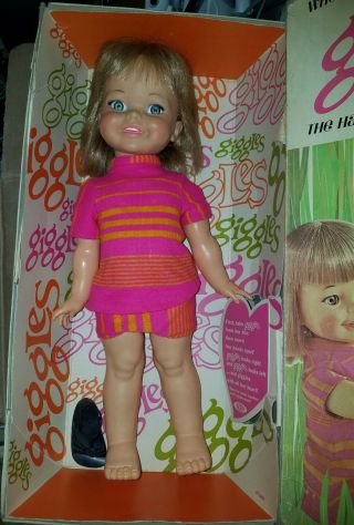 Vintage Ideal Giggles Doll With Outfit And Box 1967