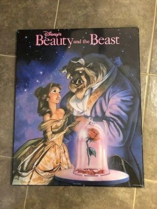 Disney Vintage Beauty And The Beast Wooden Wall Poster