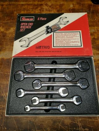Vintage Snap On Metric 6 Piece Double Open Open End Wrench Set Vom806