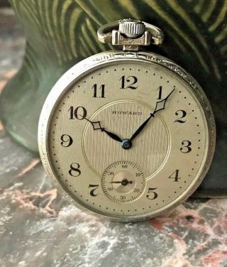 Antique Pocket Watch E Howard Watch Co 17j White Gold Plated Boston Serviced