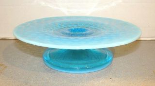 Vintage Fenton Hobnail Blue Opalescent 389 Sweetmeat Stand