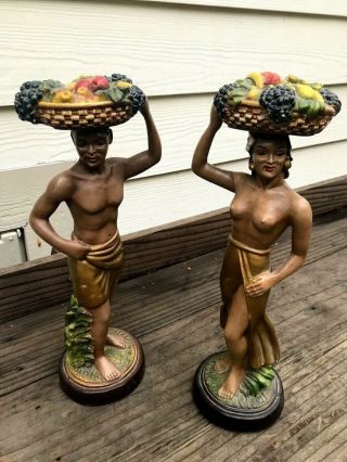 Vintage Hawaiian Tropical Chalk Ceramic Figurines
