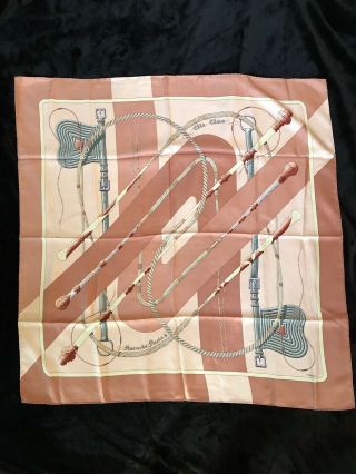 Authentic Hermes Silk Scarf Clic Clac Pink Vintage Signed Rare
