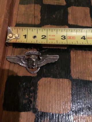 Sterling Silver Vintage Indian Motorcycle Jacket Pin 15g 2.  5 " Wide & 1 " Tall