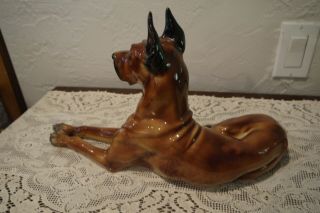 Vtg Gort Bone China GREAT DANE Dog Figurine - Made in England 5