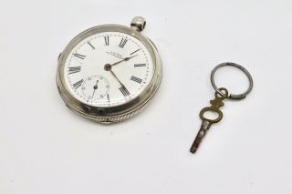 Antique Victorian C1901 925 Sterling Silver Open Face Waltham Mass Pocket Watch