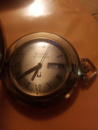 Vintage Antique Bulova Accutron Quartz Pocket Watch Rare 5