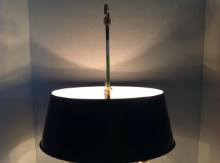 Vintage Brass Bouillotte Table Lamp Black Metal Shade Frederick Cooper? 6