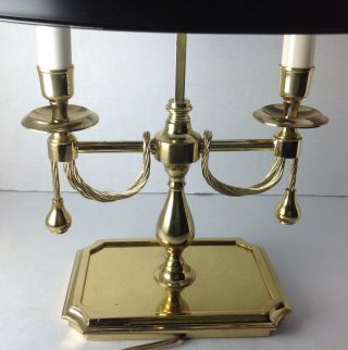 Vintage Brass Bouillotte Table Lamp Black Metal Shade Frederick Cooper? 8