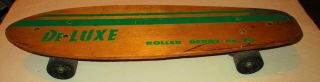 Vintage De Luxe Roller Derby No.  20 Wooden Skateboard