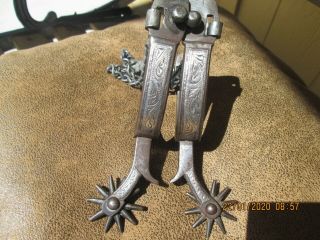 Vintage Silver Inlaid California Spurs.