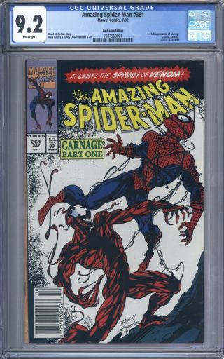 Spider - Man 361 Vol 1 Cgc 9.  2 Australian $1.  80 Variant Extremely Rare