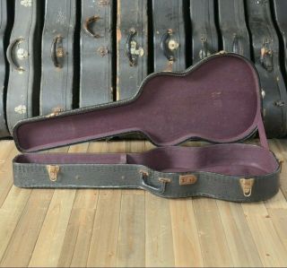 Vintage Black Alligator Hardshell Acoustic Guitar Case For Guild
