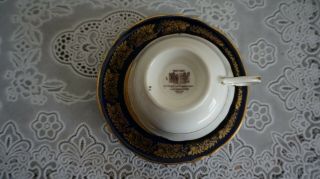 VINTAGE Paragon Double Warrant Cobalt Blue Gold Floral Tea Cup & Saucer,  England 4