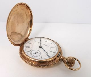 Running 1894 Elgin Grade 126 Model 3 18s 17j Gold Plated Mens Pocket Watch K50