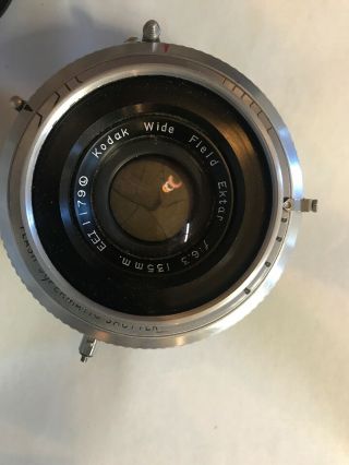 Vintage Kodak Wide Field Ektar 135mm F:6.  3 With Flash Supermatic Shutter