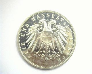 Lubeck 1912 - A Silver 2 Mark - German State - Gem,  Proof Cameo Rare