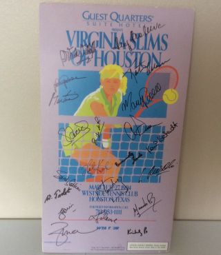 Vtg 1994 Virginia Slims Houston Autographed Tennis Poster Martina Navratilova 24