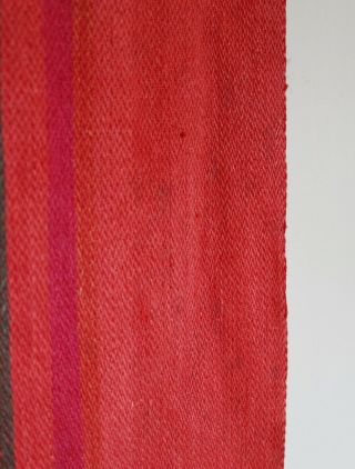 Vintage Helmi Vuorelma Woven Linen Wall Textile Tapestry Red Stripe Scandinavian 3