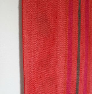Vintage Helmi Vuorelma Woven Linen Wall Textile Tapestry Red Stripe Scandinavian 4