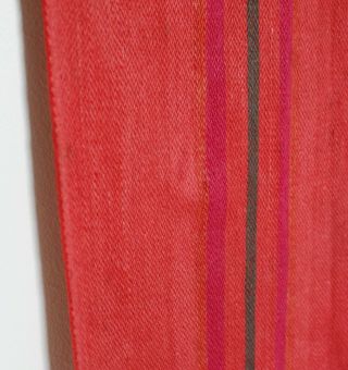 Vintage Helmi Vuorelma Woven Linen Wall Textile Tapestry Red Stripe Scandinavian 5