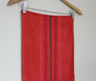 Vintage Helmi Vuorelma Woven Linen Wall Textile Tapestry Red Stripe Scandinavian 6