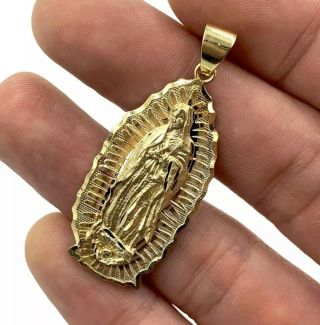 Vintage 14k Yellow Gold Virgin Mary / Virgen De Guadalupe Pendant