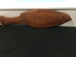 Tell City Furniture Maple Fish Carved Wooden Wall Hanging Decor Vintage MCM 10