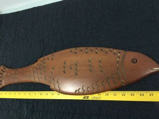 Tell City Furniture Maple Fish Carved Wooden Wall Hanging Decor Vintage MCM 3