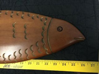 Tell City Furniture Maple Fish Carved Wooden Wall Hanging Decor Vintage MCM 4