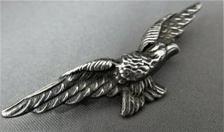Vintage,  Chunky,  Solid Silver Bald Eagle Brooch.  Ref: Xhd